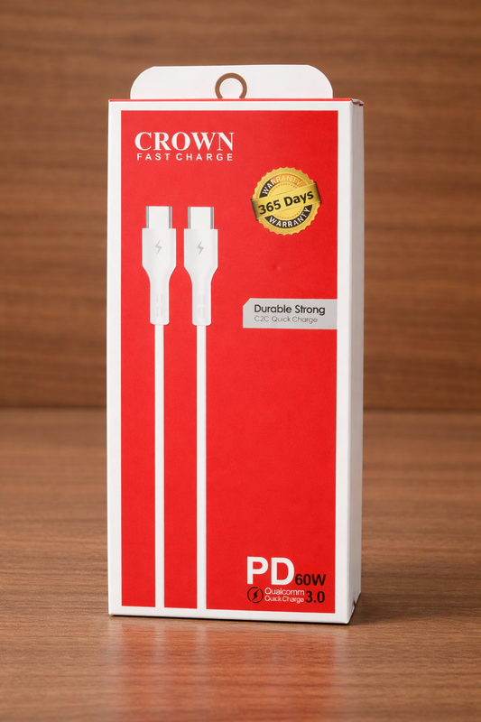 CROWN PD 60W USB-C to USB-C Super Fast Charging Cable